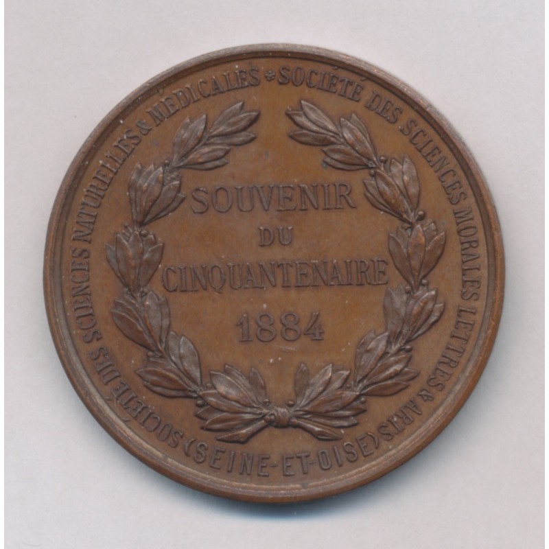 Médaille - Ville de Versailles - Cinquantenaire 1884 - bronze 43mm - SUP