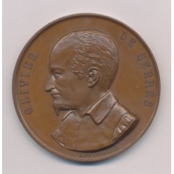 Médaille - Olivier De Serres - Provins - Comice agricole - bronze 51mm - SUP