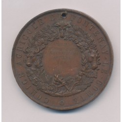 Médaille - Comice agricole - Fontenay le comte 1869 - bronze 51mm - TB 2