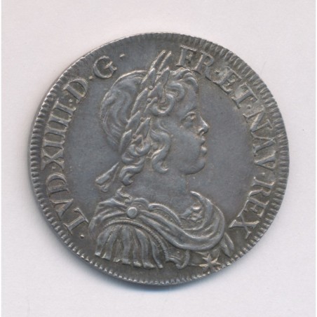 Louis XIV - 1/2 écu mèche courte - 1644 A Paris - argent - TTB+