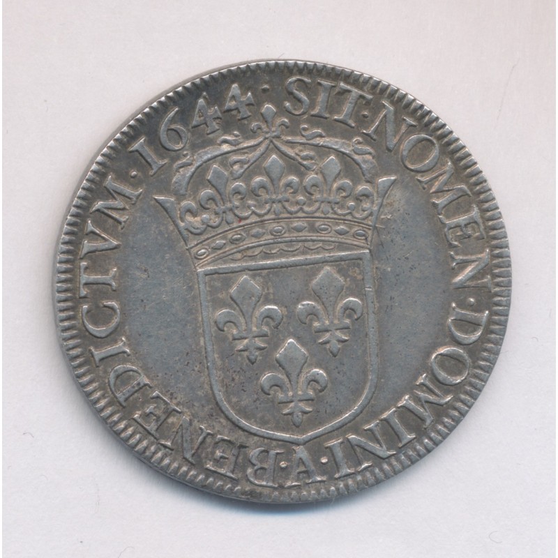Louis XIV - 1/2 écu mèche courte - 1644 A Paris - argent - TTB+