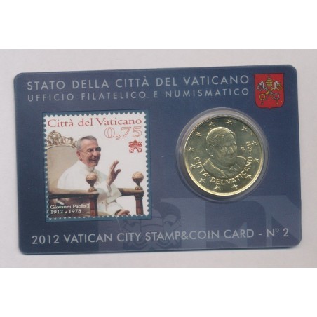 Coincard Vatican N°2 - 50 Cents 2012 - Timbre et monnaie