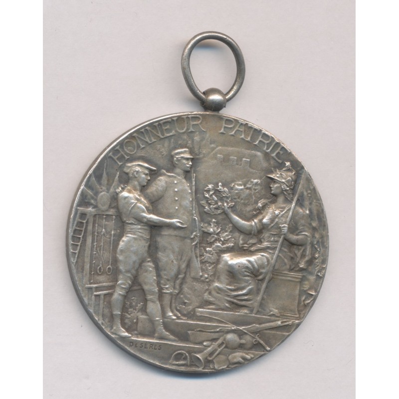 Médaille - Honneur Patrie - gravé Marans 1912 - bronze argenté - 41mm - TTB+
