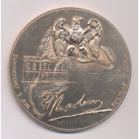 Médaille - Ile d'aix - Embarquement de Napoléon 1er sur le Bellerophon - 15 juillet 1815 - bronze 71mm - TTB+
