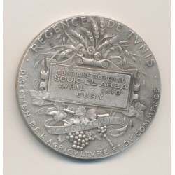 Médaille - Concours régional - Souk el arba - 1910 - argent 36,65g - 41mm - TTB+ 2