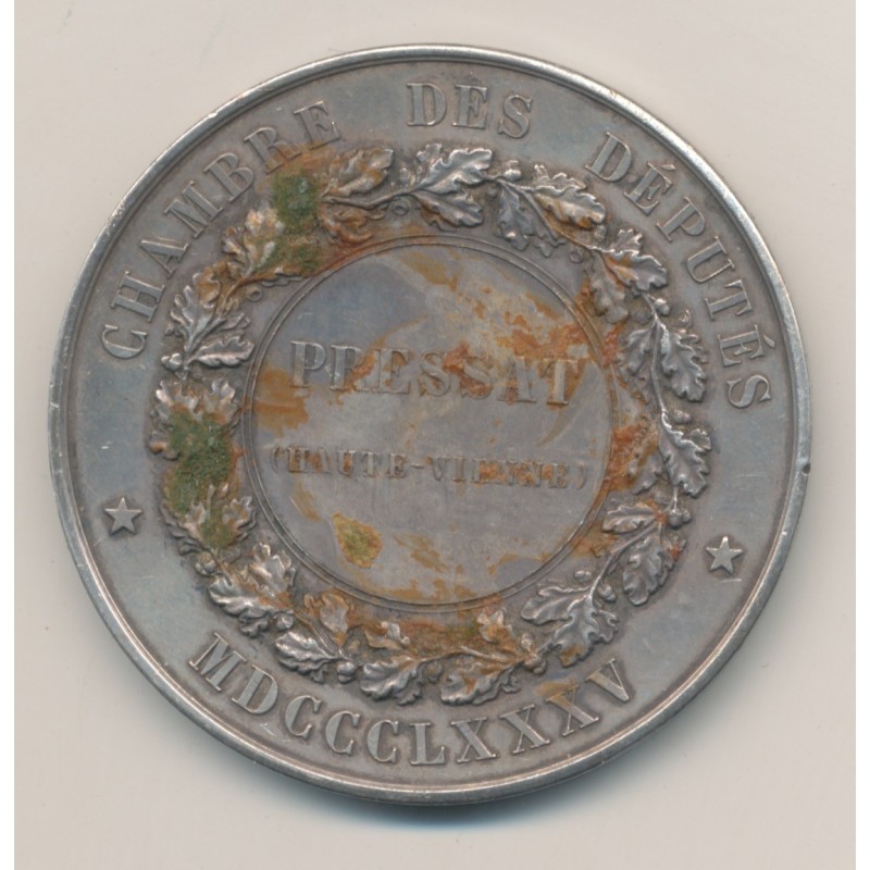 Médaille - Chambre des députés - 1885 Haute-vienne - argent 68g - TTB