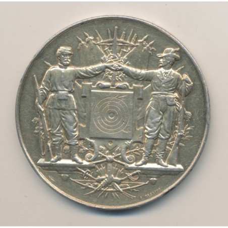 Médaille - Concours de tir - Agen 1888 - vermeil 88g - TB/TB+