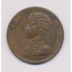 Module de 5 Francs - Henri V - 2 aout 1830 - bronze - SUP+