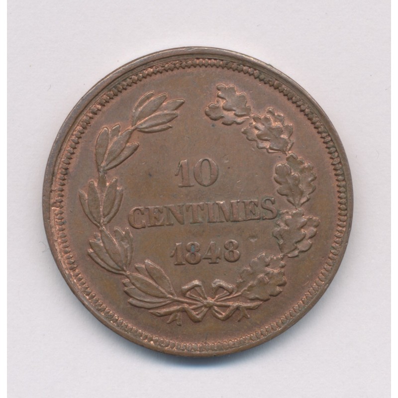 10 Centimes Essai - 1848 Gayrard - Variété de revers - cuivre - SPL