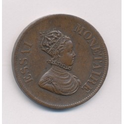 Essai - Module Décime - 1839 - Louis XIII - bronze - SUP