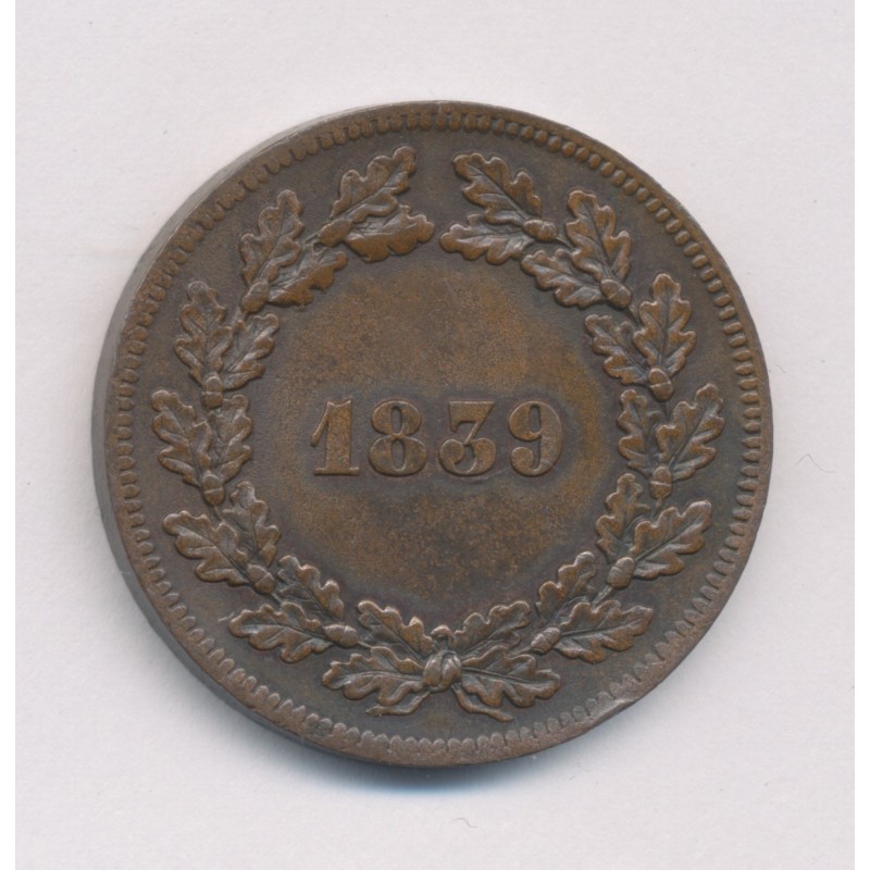 Essai - Module Décime - 1839 - Louis XIII - bronze - SUP