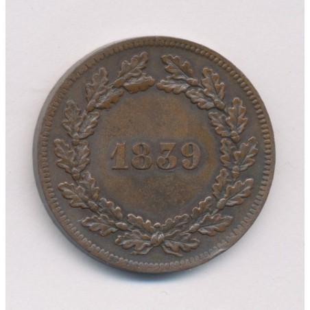 Essai - Module Décime - 1839 - Louis XIII - bronze - SUP