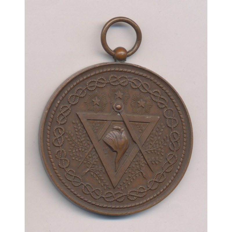 Médaille - Congrès Maçonnique 1889 - Grand orient de france - bronze 51mm - SUP