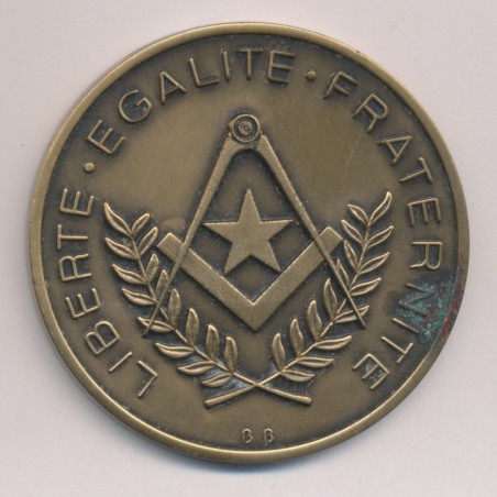Médaille - Les Élus Saint Etienne - Grand orient de France - 1828-1978 - bronze 60mm - SUP