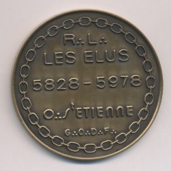 Médaille - Les Élus Saint Etienne - Grand orient de France - 1828-1978 - bronze 60mm - SUP 2
