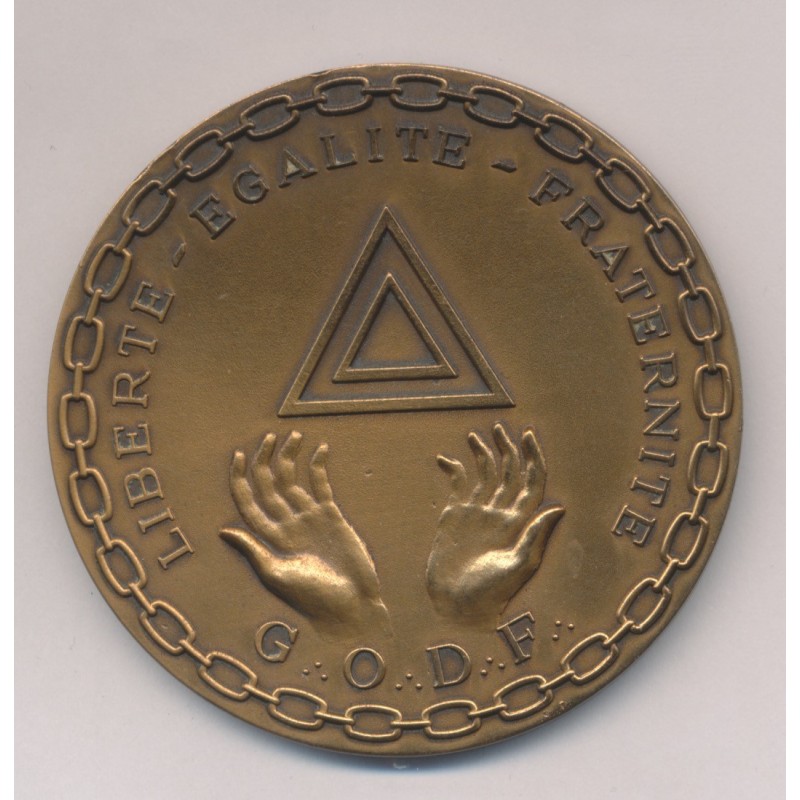 Médaille - Centenaire des lois scolaires - 1881-1981 - GODF - bronze 61mm - SUP