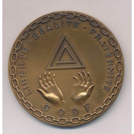 Médaille - Centenaire des lois scolaires - 1881-1981 - GODF - bronze 61mm - SUP