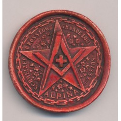 Reproduction sceau maçonnique - Grande loge Suisse Alpina - uniface 45mm - TTB