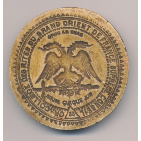 Reproduction sceau maçonnique - Grand collège des rites en Français - GODF - uniface 53mm - TTB