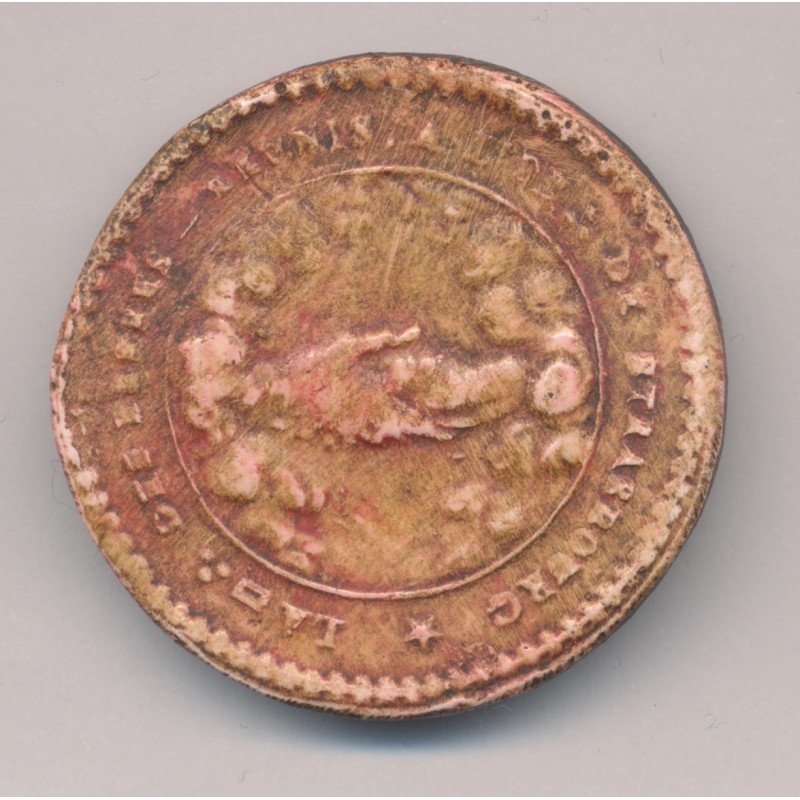 Reproduction sceau maçonnique - Loge de Strasbourg - Les frères réunis - GODF - uniface 38mm - TTB