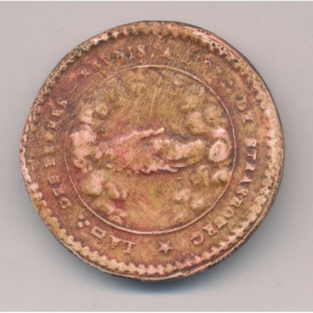 Reproduction sceau maçonnique - Loge de Strasbourg - Les frères réunis - GODF - uniface 38mm - TTB