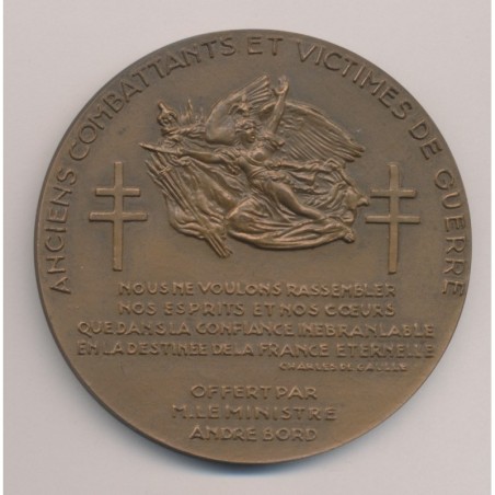 Médaille - Anciens combattants et victimes de guerre - Mère voici vos fils qui se sont tant battus - 1974 - avec écrin - bronze 