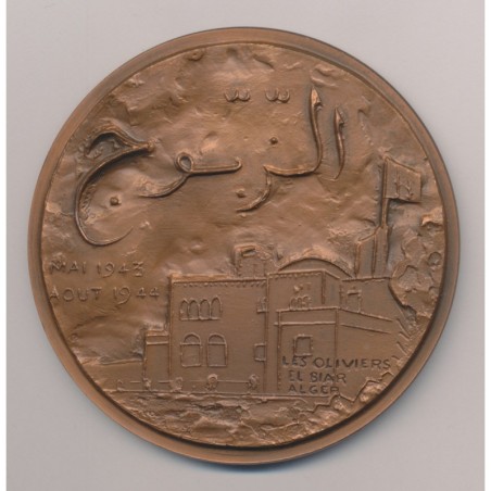 Médaille - Général De Gaulle - Président du comité Français de libération nationale - 1976 - bronze 84mm - N°8/100 - TTB+