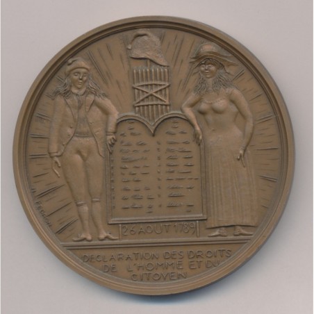 Médaille - Déclaration des droits de l'homme - 26 aout 1789 - Bicentenaire de la révolution Française - bronze