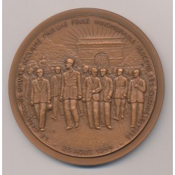 Médaille - Général De Gaulle - Libération de Paris 1944 - 1984 - bronze 76mm - SUP