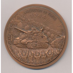 Médaille - Général De Gaulle - Libération de Paris 1944 - 1984 - bronze 76mm - SUP 2