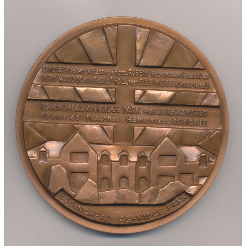 Médaille - Charles De Gaulle - Chef de la France Libre - 1976 - N°21/100 - Bronze 76,5mm - SUP