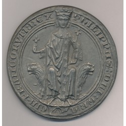 Médaille - Reproduction Grand sceau de Philippe IV le bel - en étain 345G - 91mm - N°53/500 - TTB+