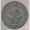 Médaille - Reproduction Grand sceau de Philippe IV le bel - en étain 345G - 91mm - N°53/500 - TTB+