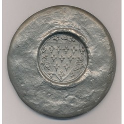 Médaille - Reproduction Grand sceau de Philippe IV le bel - en étain 345G - 91mm - N°53/500 - TTB+ 2