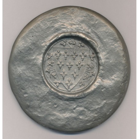 Médaille - Reproduction Grand sceau de Philippe IV le bel - en étain 345G - 91mm - N°53/500 - TTB+