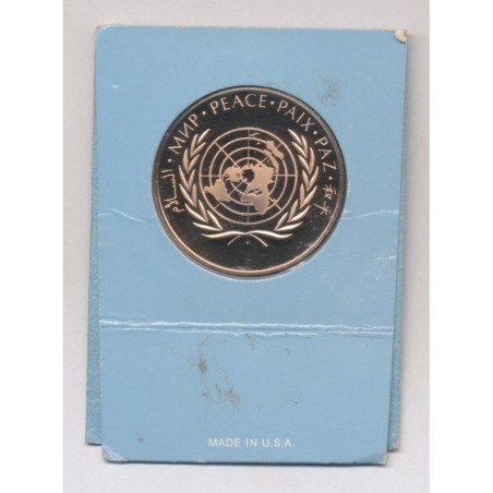Médaille - Nations Unies Paix - 1987 - bronze - FDC