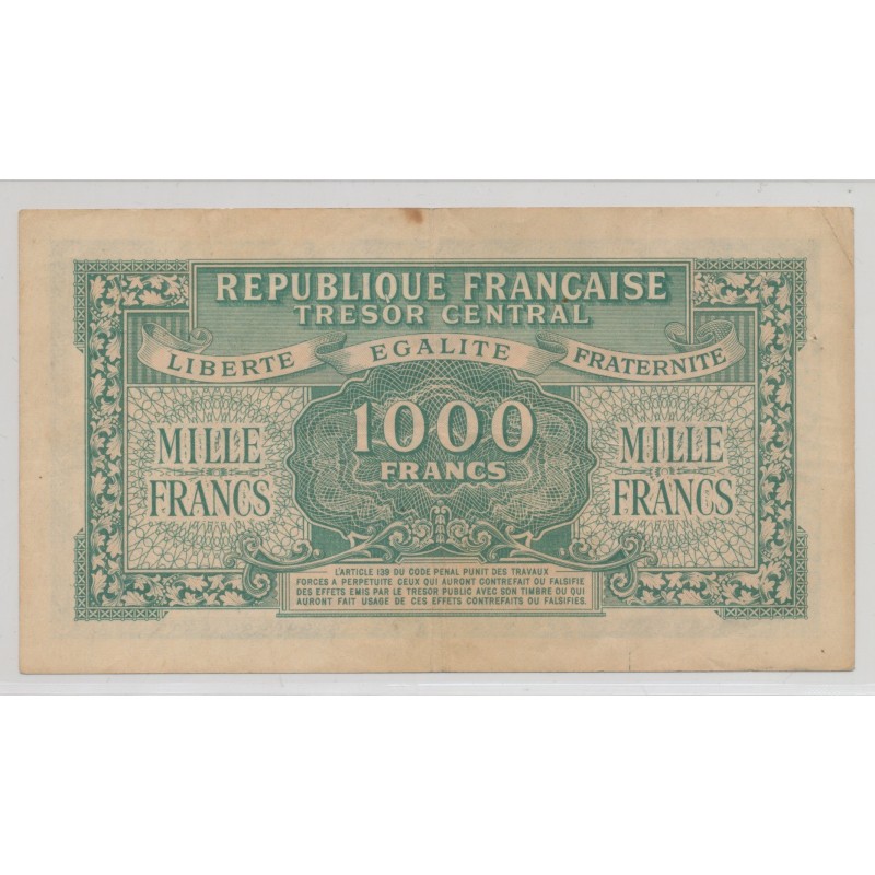1000 Francs Marianne - 1945 - Série D - TTB