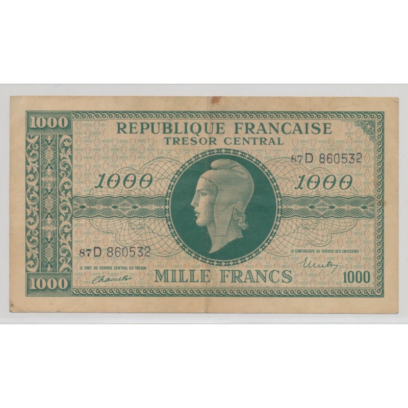 1000 Francs Marianne - 1945 - Série D - TTB