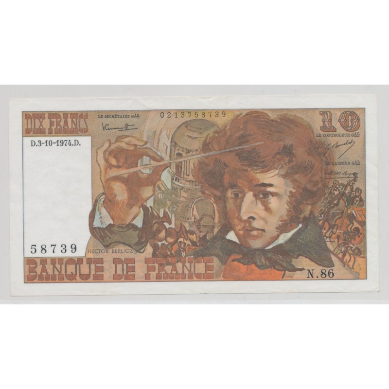 10 Francs Berlioz - 3.10.1974 - N.86 - SUP