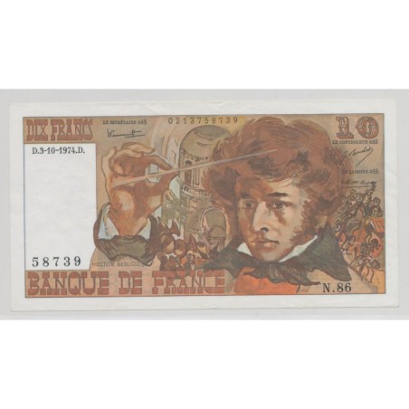 10 Francs Berlioz - 3.10.1974 - N.86 - SUP