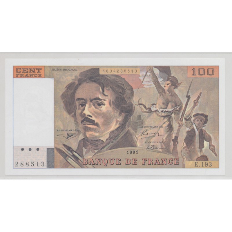 100 Francs Delacroix - 1991 - E.193 - NEUF