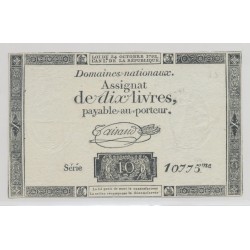 Assignat - 10 livres 1792 - Série 10 - TTB