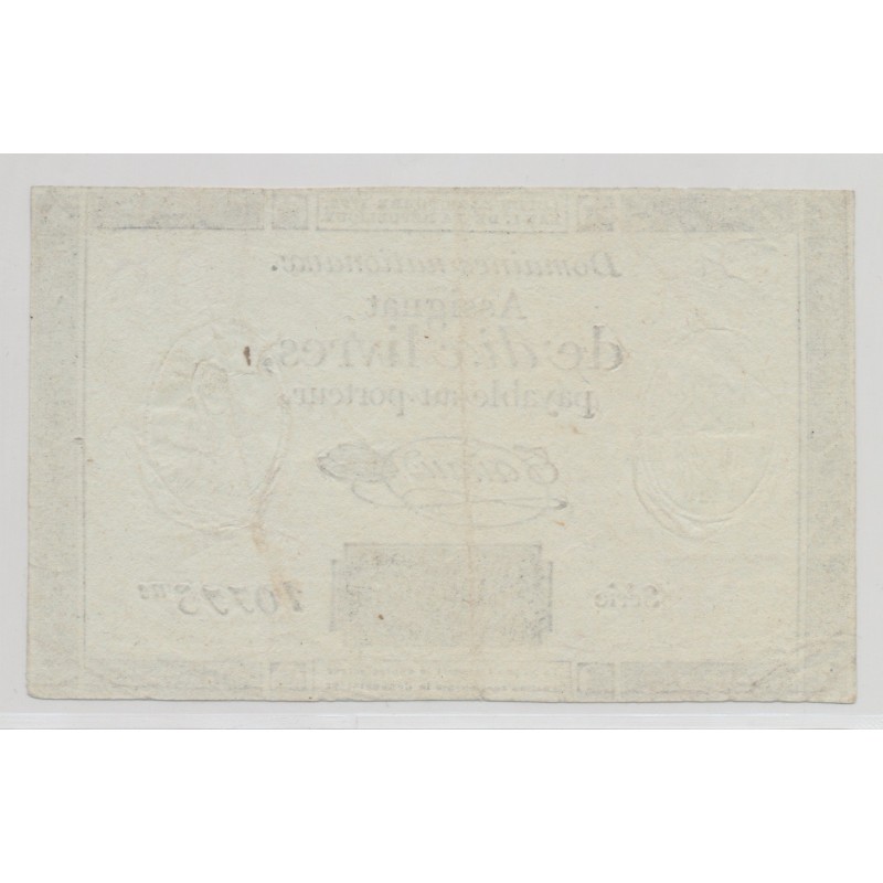 Assignat - 10 livres 1792 - Série 10 - TTB