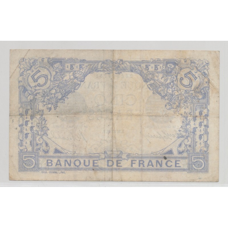 5 Francs Bleu - 21.01.1916 - TB+