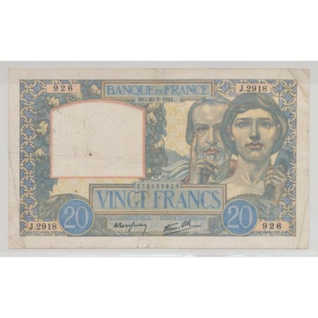 20 Francs Science et travail - 20.02.1941 - TB