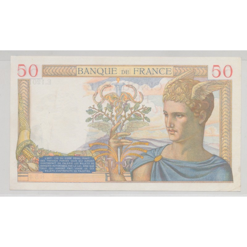 50 Francs cérès - 4.04.1935 - TTB+