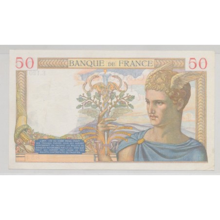 50 Francs cérès - 4.04.1935 - TTB+