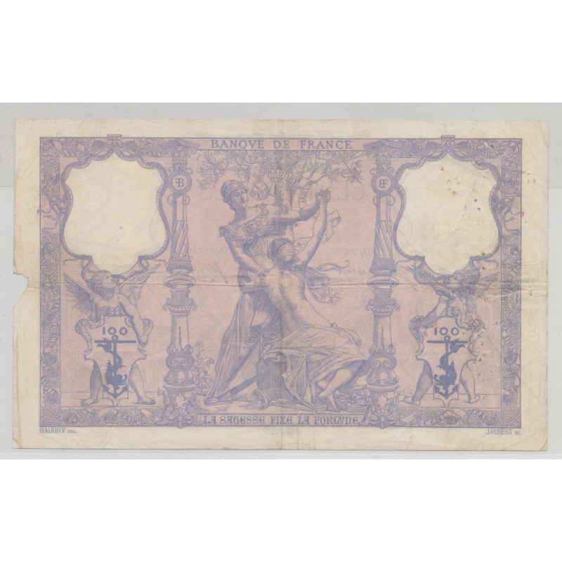 100 Francs Bleu et rose - 25.11.1907 - B/TB