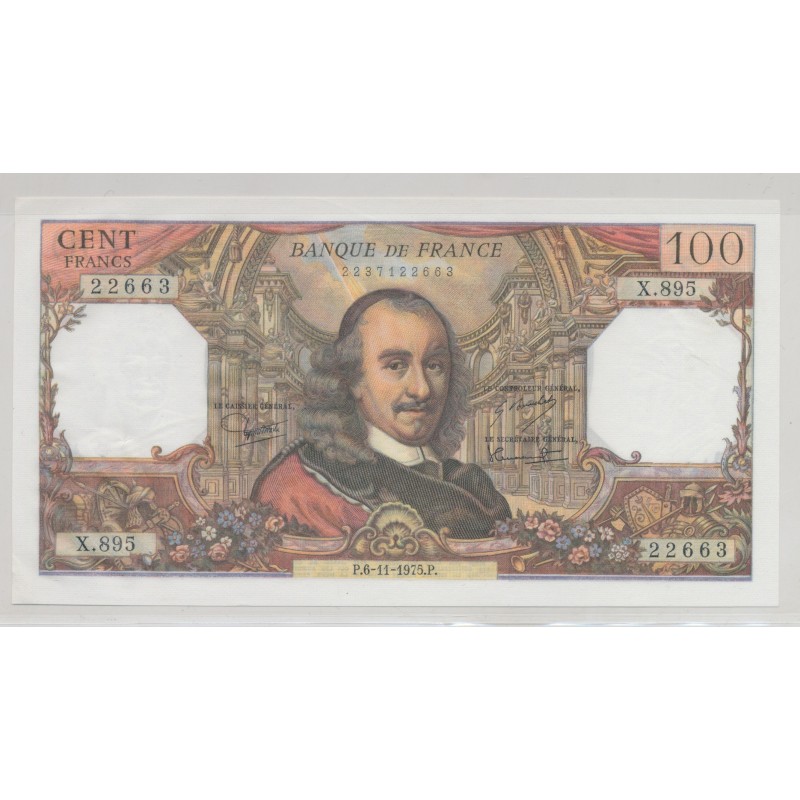 100 Francs Corneille - 6.11.1975 - SUP