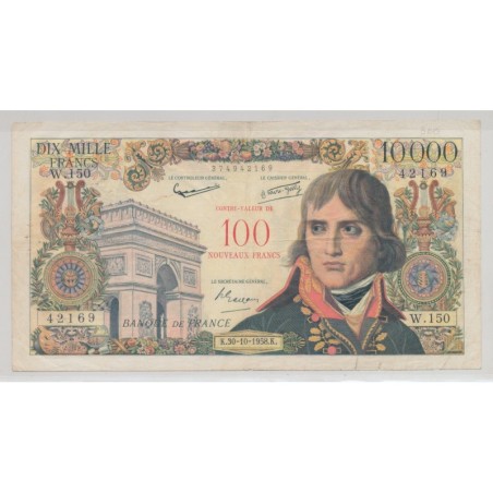 100NF/10000 Francs Bonaparte - 30.10.1958 - W.150 N°42169 - TTB